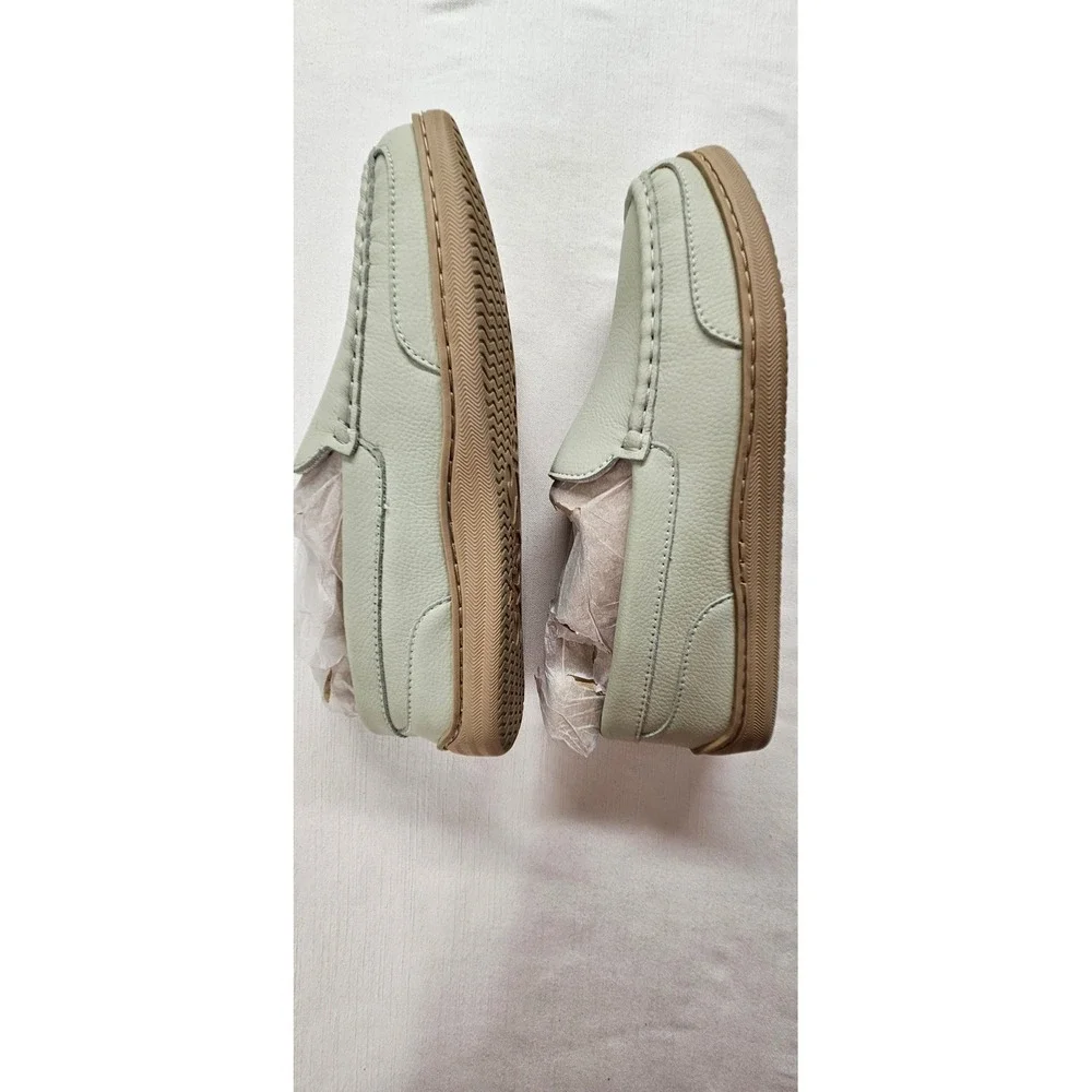 MySlippers MyPillow Mens Moccasin Loafers Sage Green Leather Slip On Shoes 11